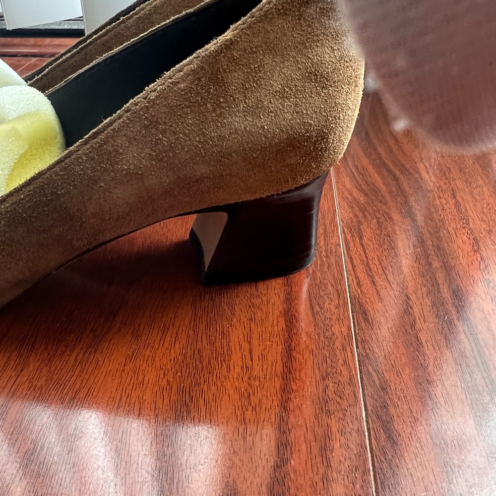NEW Tory burch suede mid heel pump BROWN - Picture 4 of 6